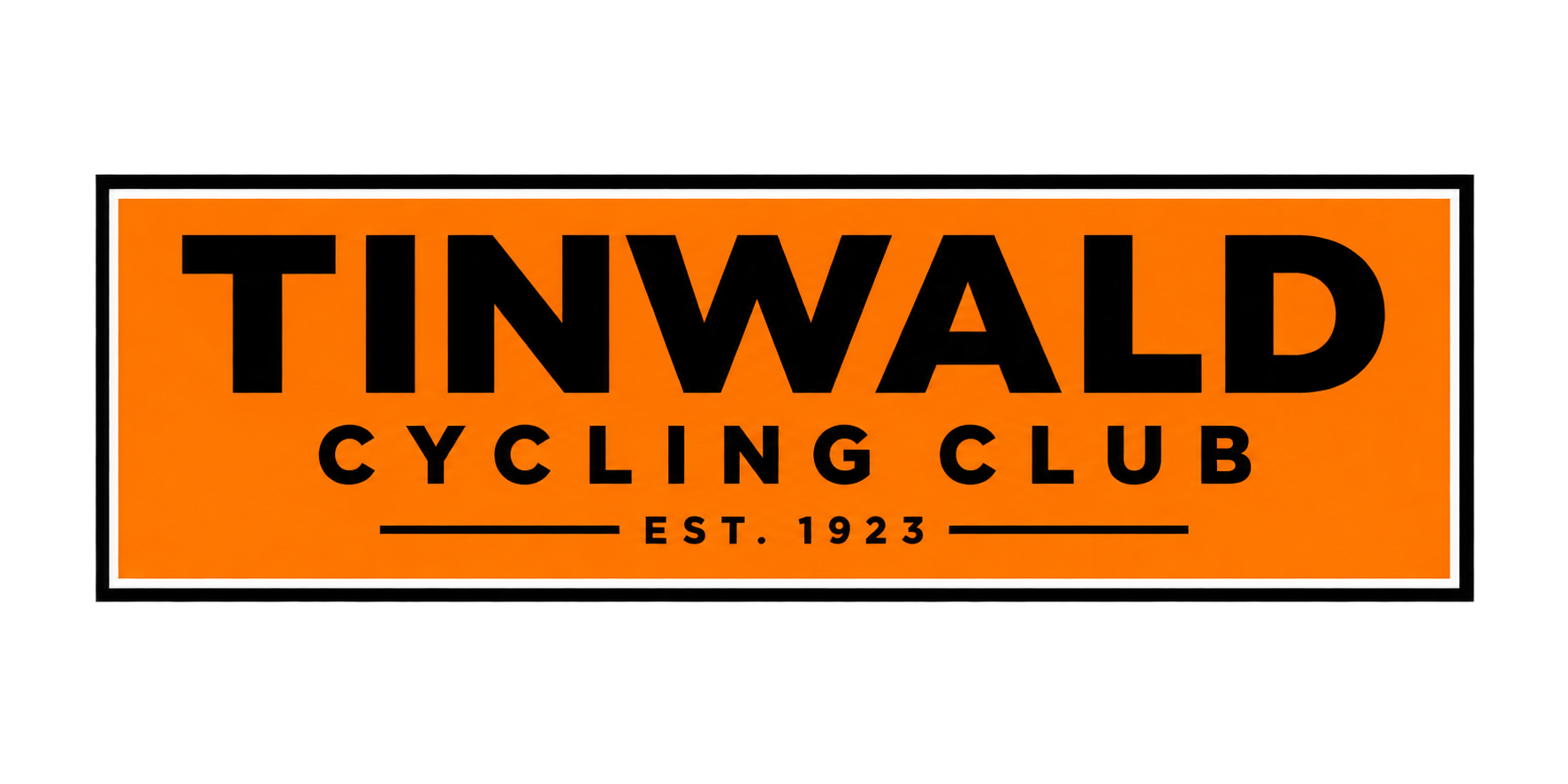 Orange and black Tinwald Cycling Club logo concept